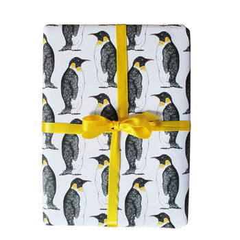 Luxury Penguin Gift Wrap And Card Set, 4 of 5