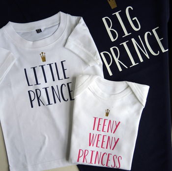 Personalised Father, Son And Baby Prince T Shirts, 6 of 6