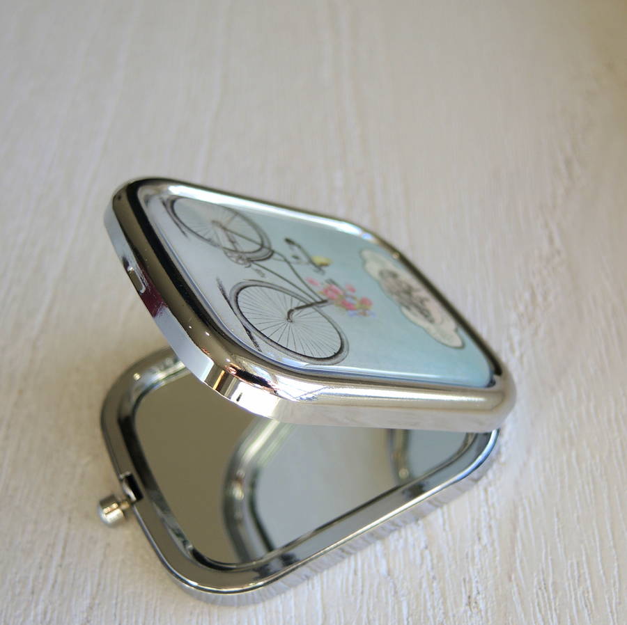 Vintage Bicycle Compact Mirror By The Alphabet Gift Shop