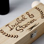 Personalised Wooden Couples Bottle Box, thumbnail 2 of 3