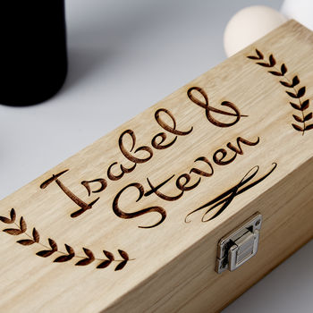 Personalised Wooden Couples Bottle Box, 2 of 3