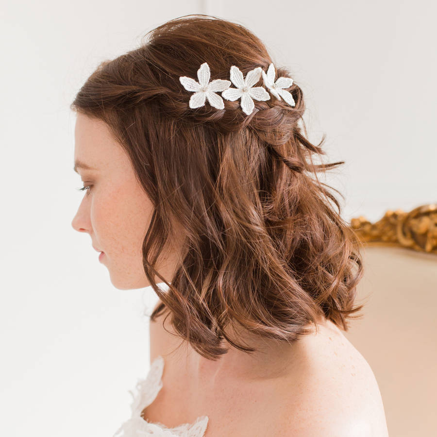 Lace Wedding Hair Pins Flowers, 1 of 5
