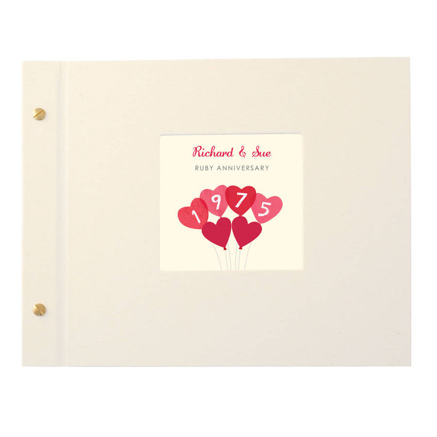 personalised ruby wedding anniversary photo album by made by ellis