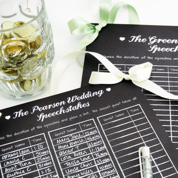 Personalised Wedding Speech Sweepstakes Board, 2 of 4