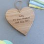 Personalised Baptism Wooden Heart Oak Keepsake, thumbnail 1 of 3