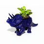 Hand Painted Triceratops Dinosaur Planter With Plant, thumbnail 6 of 8