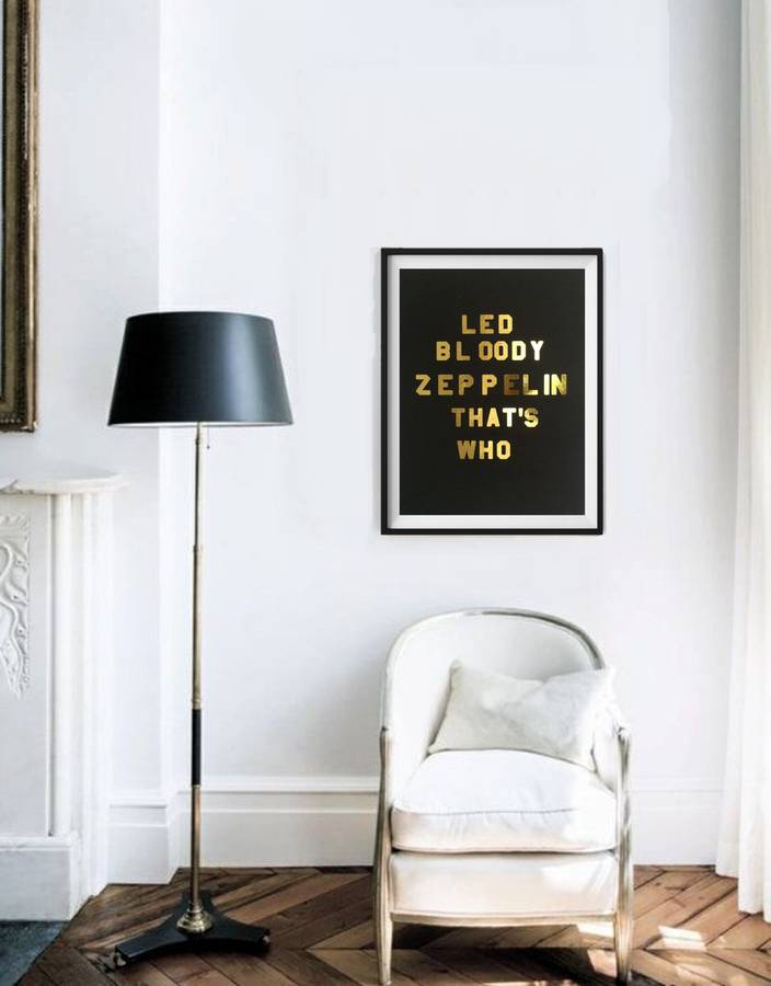 LED Zeppelin, Framed Gold Art Print By Palm Valley