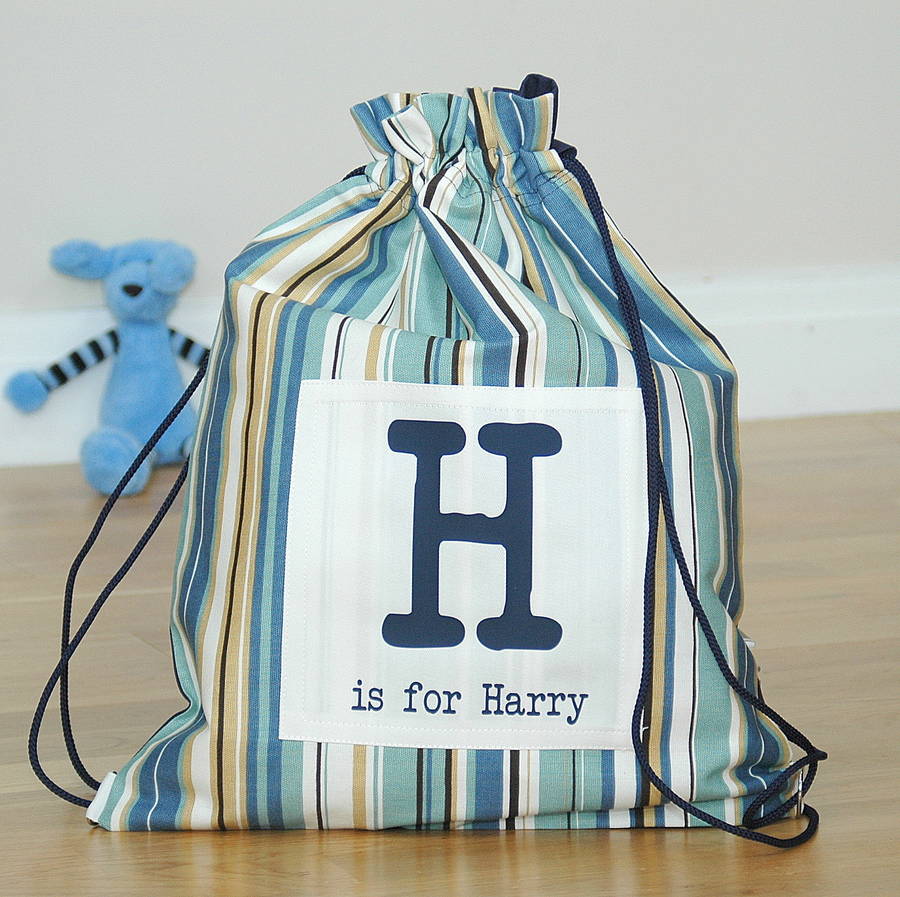 Boy's Personalised Kit Bags Printed Name By The Alphabet Gift Shop