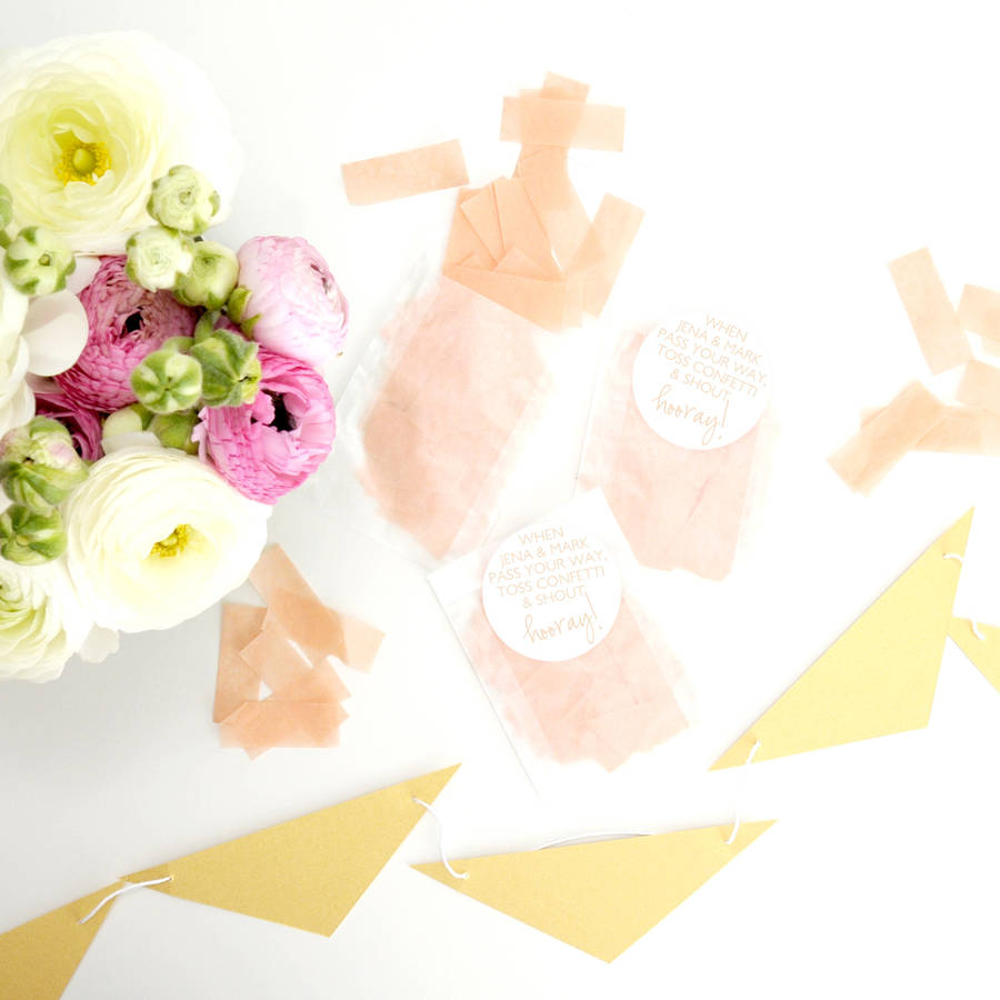 Personalised Wedding Confetti Stickers By Peach Blossom