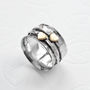 Sterling Silver Mixed Metal Spinning Hearts Ring, thumbnail 2 of 6