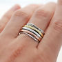 Sterling Silver Mixed Metal Spinning Waves Ring, thumbnail 2 of 3
