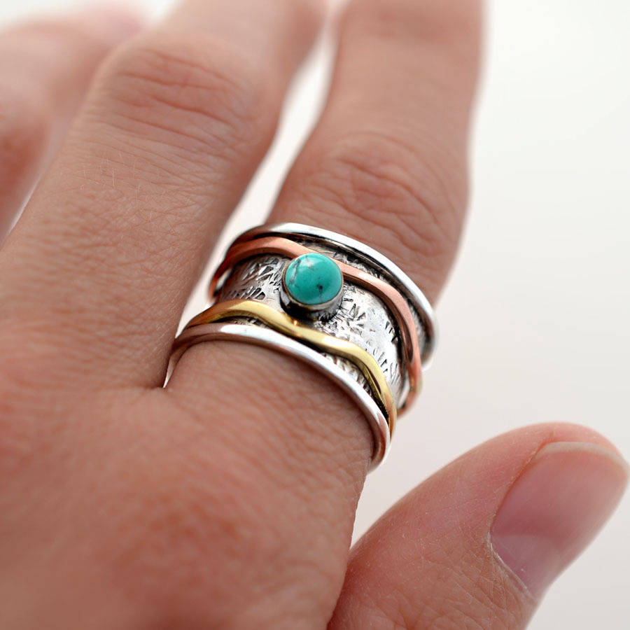 Sterling Silver Mixed Metal Stone Ring By Martha Jackson ...