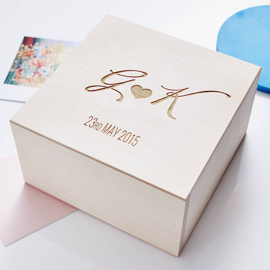 Personalised Elegant Initials Wedding Keepsake Box By Sophia Victoria