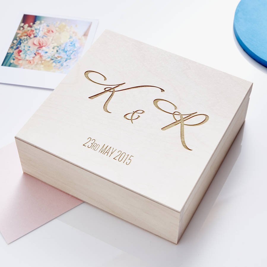 Personalised Elegant Initials Wedding Keepsake Box By Sophia Victoria