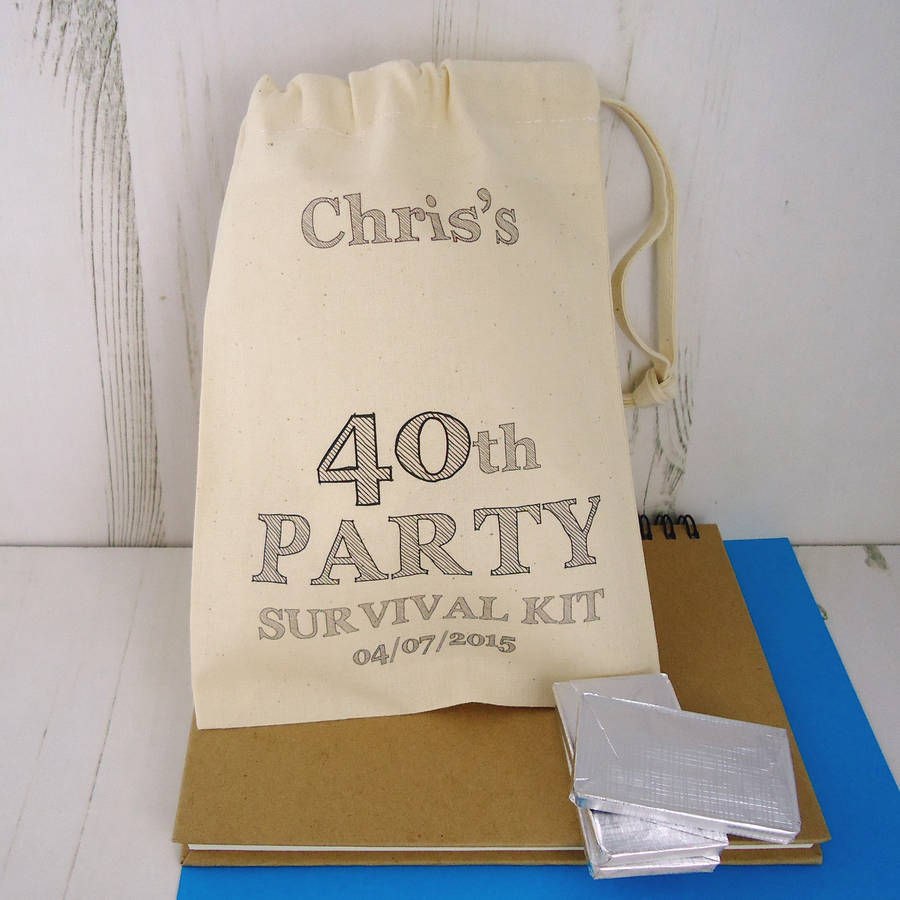 Personalised Survival Kit Bag By Tailored Chocolates and Gifts