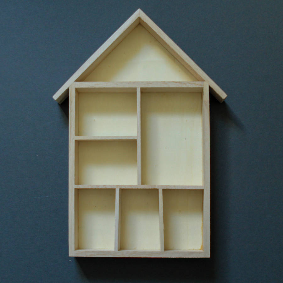 House Shaped Knick Knack Shelves Or, Small Wooden Knick Knack Shelves