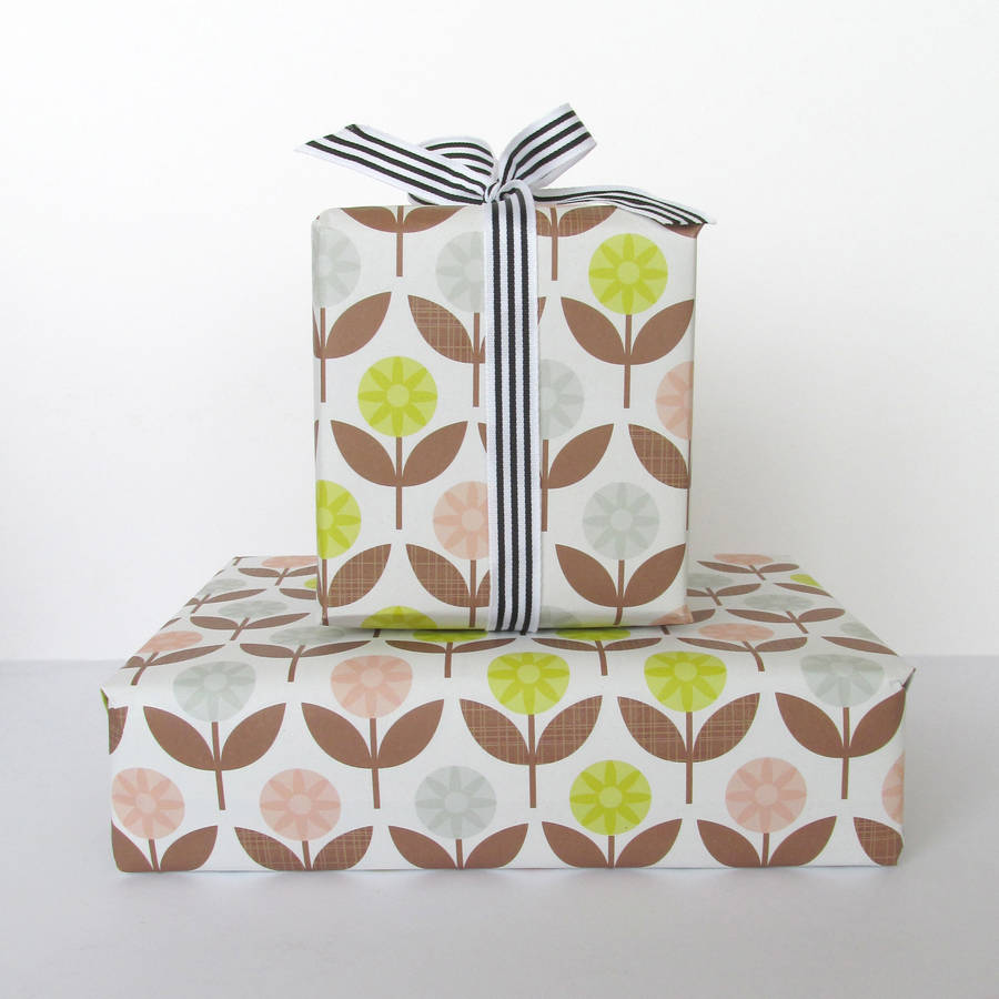 Gift Wrap And Ribbon Pack Daisy By Lollipop Designs