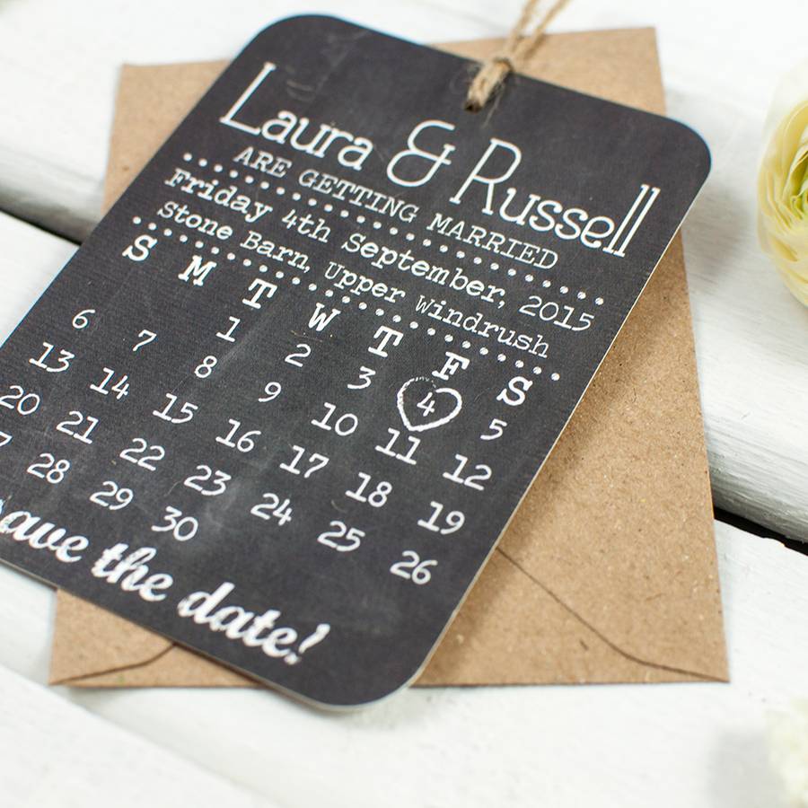 Save The Date Cards Chalkboard Calendar By Norma dorothy 