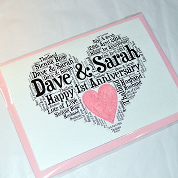 Personalised 10th Wedding Anniversary Love Sparkle Card, 10 of 12