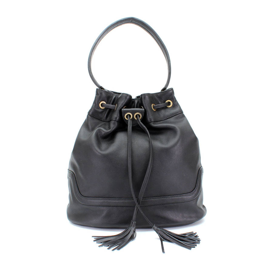 Orla Leather Drawstring Handbag By The Leather Store ...