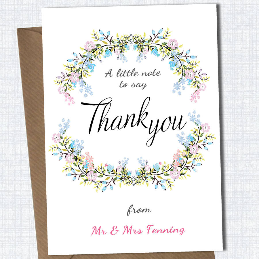 Personalised Floral Thank You Card