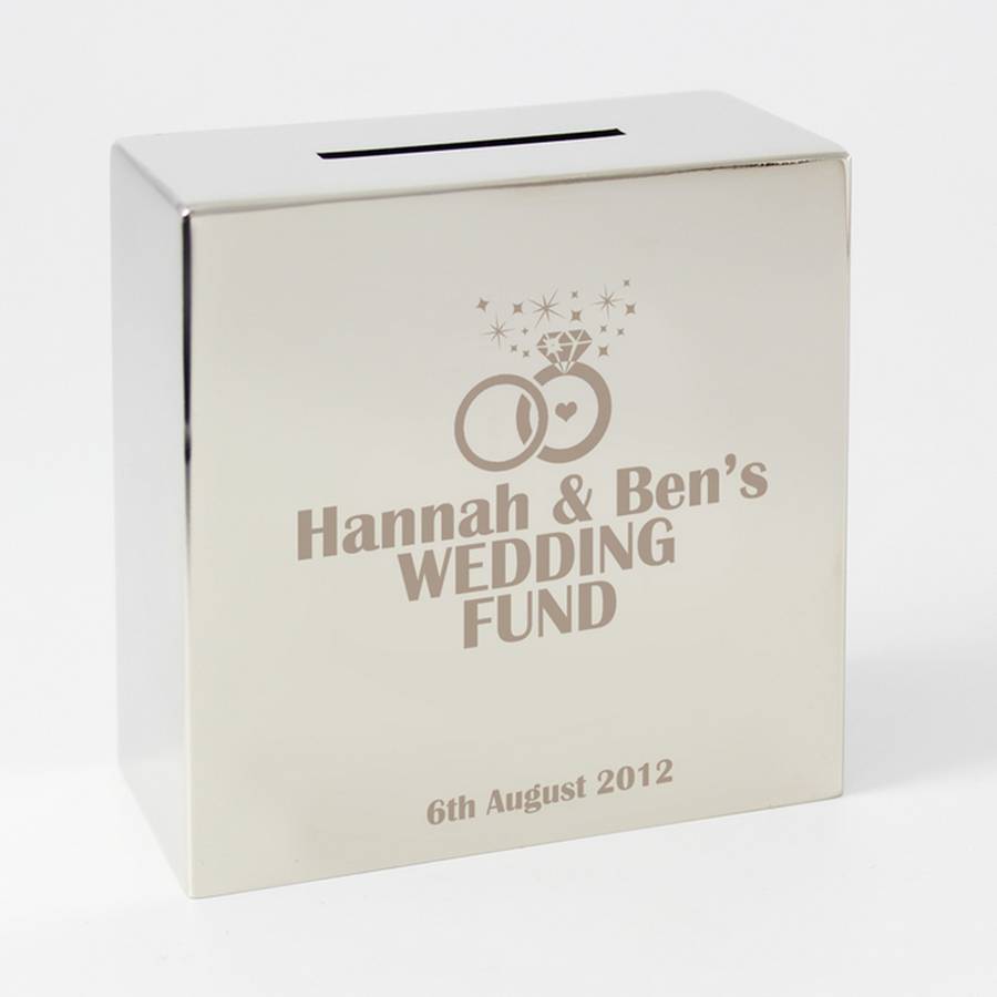 Wedding Fund Personalised Square Money Box By Chalk And Cheese Candles