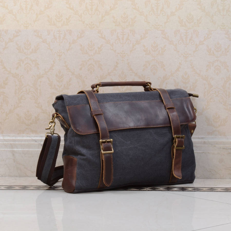 Personalised Canvas Messenger Bag By EAZO