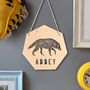 Personalised Geometric Wolf Sign, thumbnail 1 of 5