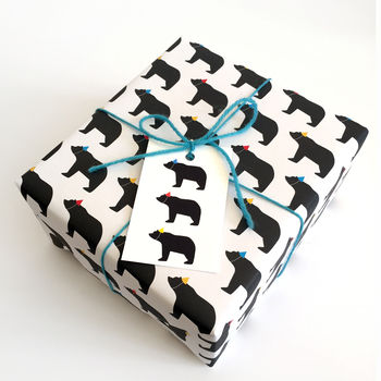 Bear In Party Hats, Wrapping Paper, 5 of 6