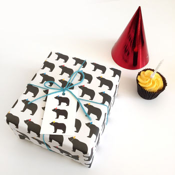 Bear In Party Hats, Wrapping Paper, 6 of 6