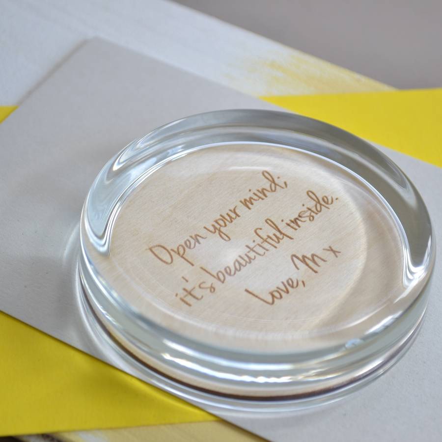 Personalised Wooden Engraved Paperweight By Clouds and Currents
