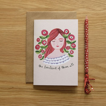 'The Loveliest Of Them All' Illustrated Card, 2 of 3