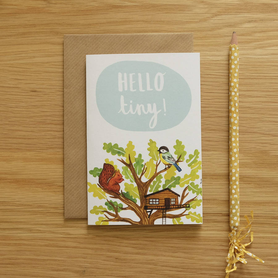 illustrated hello tiny baby card by stephanie cole design ...