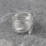 Curly Interwoven Sterling Silver Ring, thumbnail 3 of 6