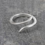 Curl Overlapping Sterling Silver Ring, thumbnail 4 of 5