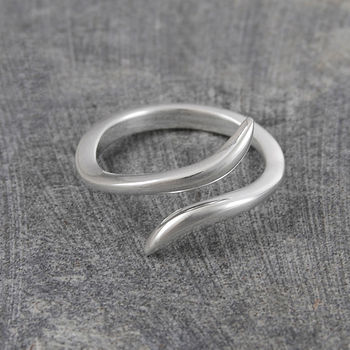 Curl Overlapping Sterling Silver Ring, 4 of 5