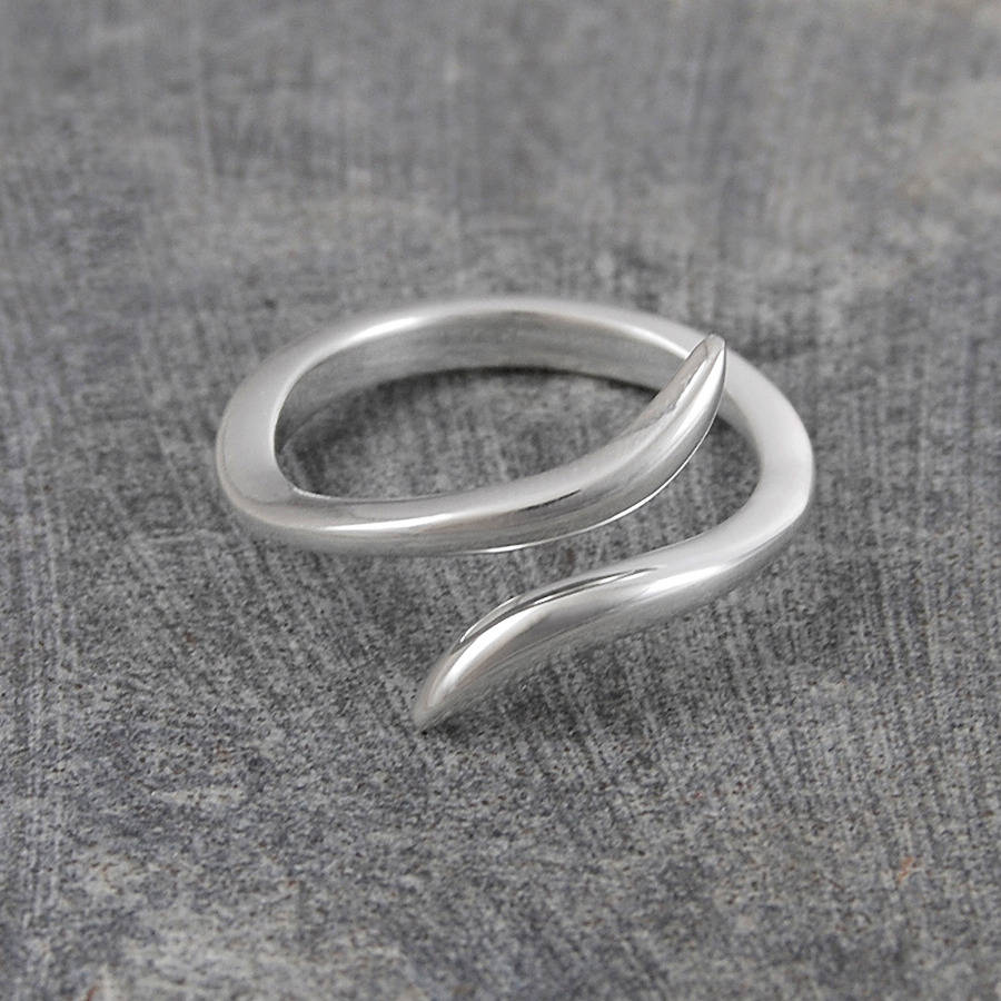 curl overlapping sterling silver ring by otis jaxon silver jewellery ...