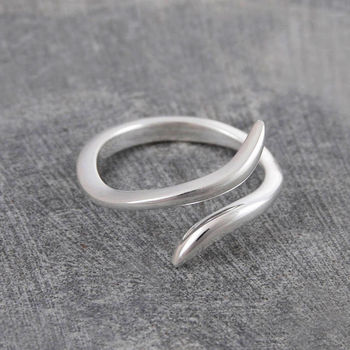 Curl Overlapping Sterling Silver Ring, 2 of 5