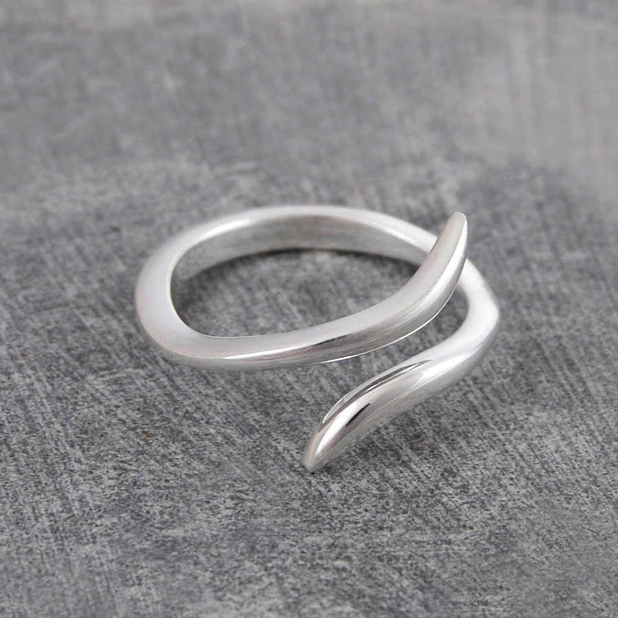 Curl Overlapping Sterling Silver Ring By Otis Jaxon