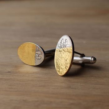 Personalised Footprints In The Sand Family Cufflinks, 2 of 3