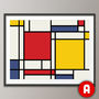 Mondrian Inspired Abstract Geometic Art Print, thumbnail 4 of 6
