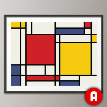 Mondrian Inspired Abstract Geometic Art Print, 4 of 6