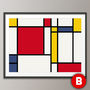 Mondrian Inspired Abstract Geometic Art Print, thumbnail 5 of 6