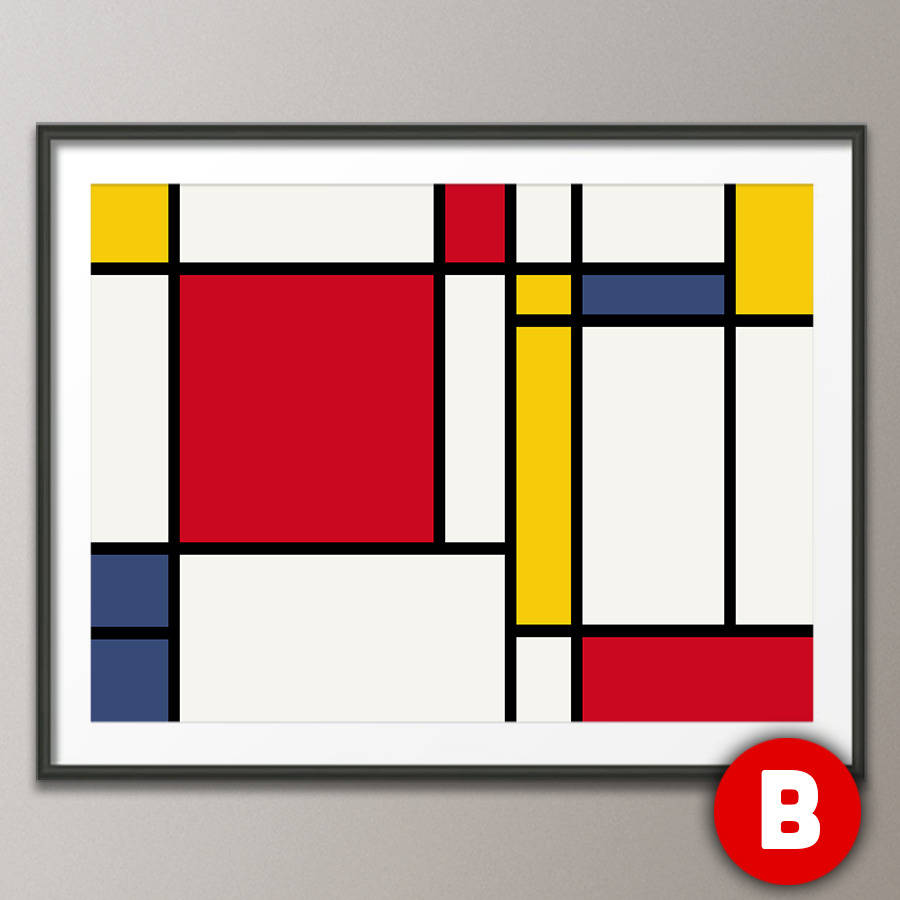 Mondrian Inspired Abstract Geometic Art Print By artPause