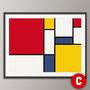 Mondrian Inspired Abstract Geometic Art Print, thumbnail 6 of 6