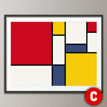 Mondrian Inspired Abstract Geometic Art Print, 6 of 6