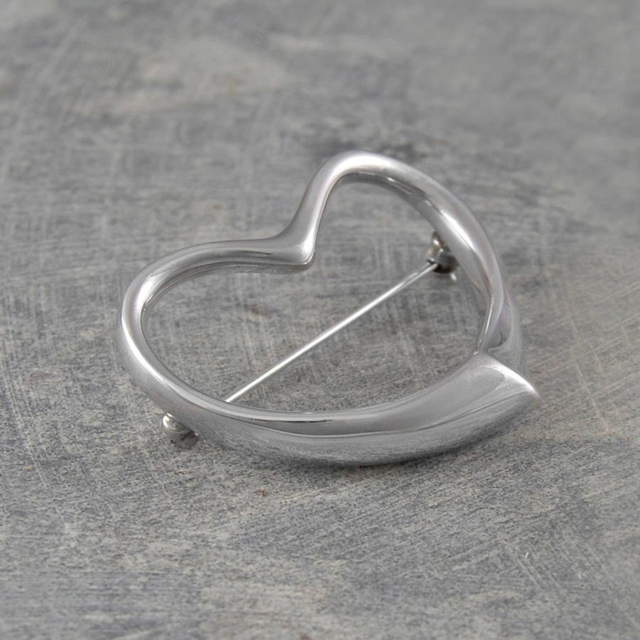 Heart Sterling Silver Brooch By Otis Jaxon | notonthehighstreet.com