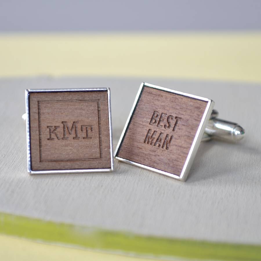 personalised best man monogram cufflinks by clouds and currents