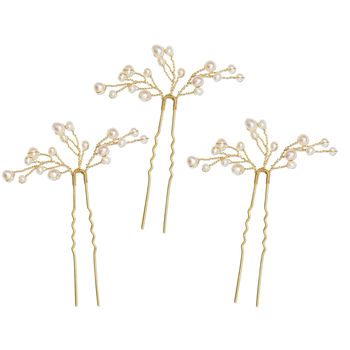 Wedding Hair Pins Freshwater Pearls In Gold Or Silver, 4 of 7