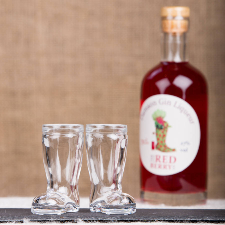 Ten Wellington Boot Shot Glasses By The Little Red Berry Co
